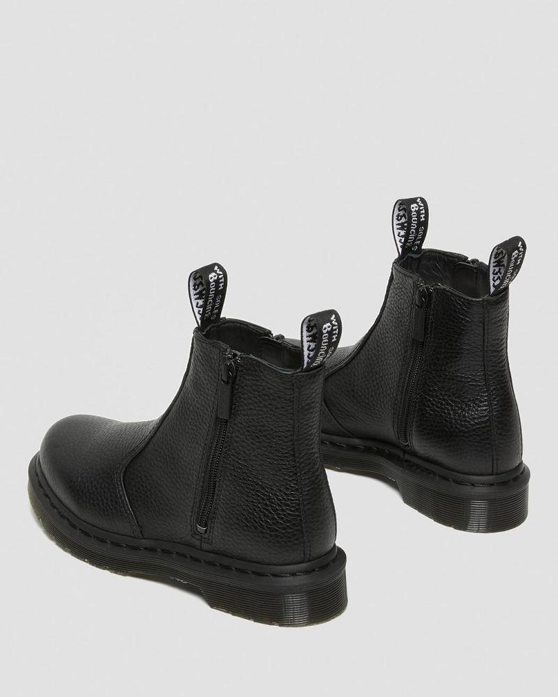 Dr Martens 2976 Leren Rits Enkellaars Dames Zwart | NL 78DFM